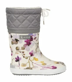 Aigle Thermo Rubber Boots Off White Giboulee Wildflower