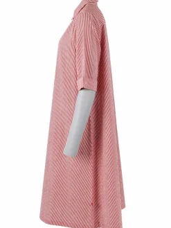 Danane Searsucker Dress Bright Red/Chalk