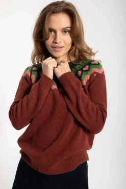 Dananne Wool Sweater Red Wine/Old Rose/Fall Jungle