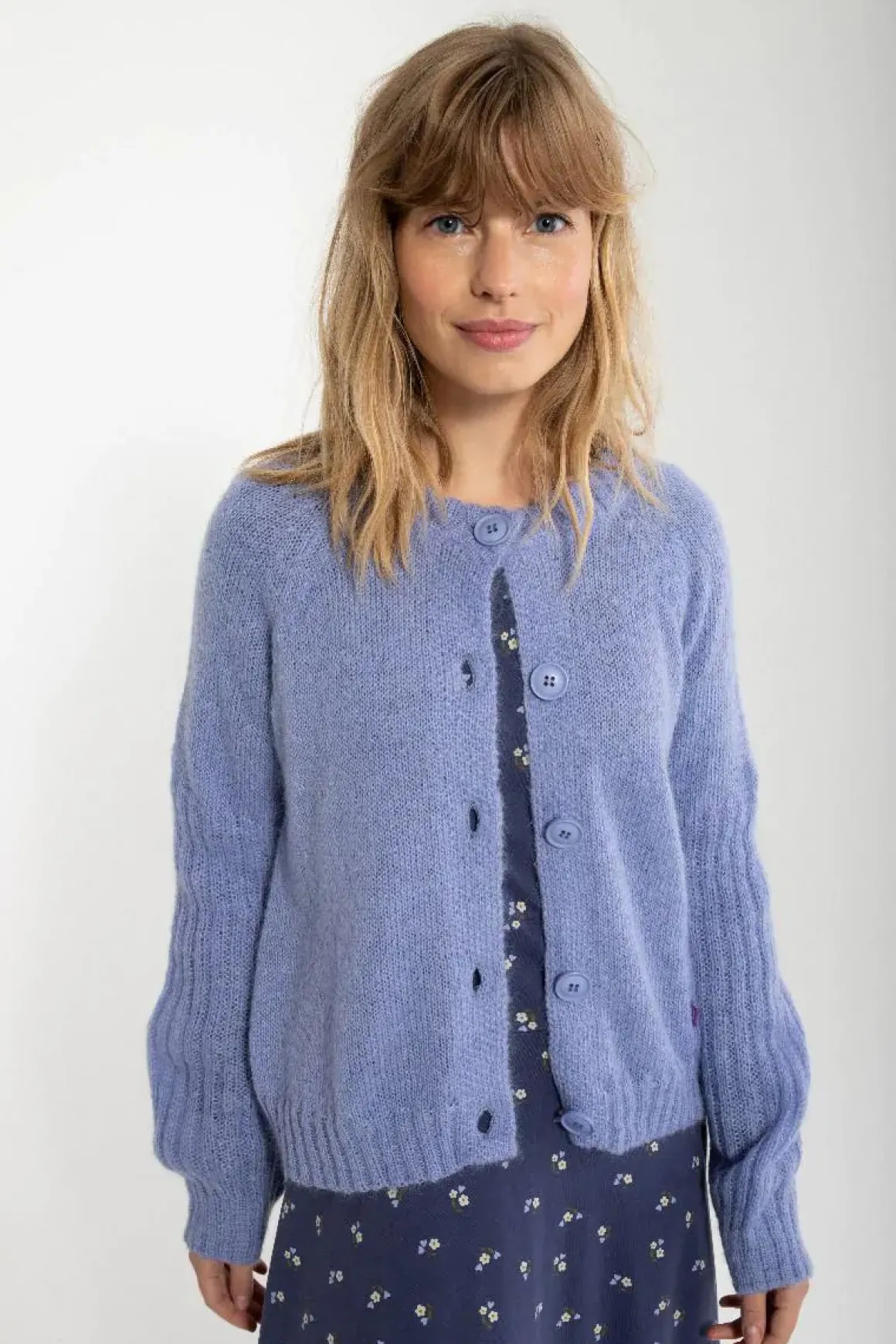 Danarnaq Wool Cardigan Ice Viola
