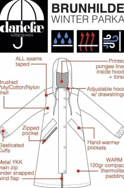 Danebrunhilde Winter Parka Dark Red