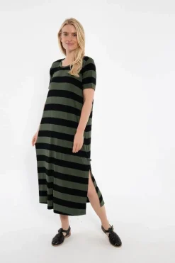 Danecasilda Viscose Dress Black/Dk Army