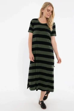 Danecasilda Viscose Dress Black/Dk Army
