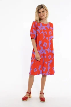 Danedal Dress Soft Viola/Bright Red Bloom Boom