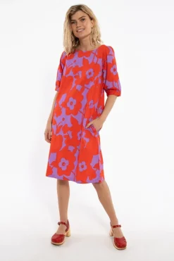 Danedal Dress Soft Viola/Bright Red Bloom Boom