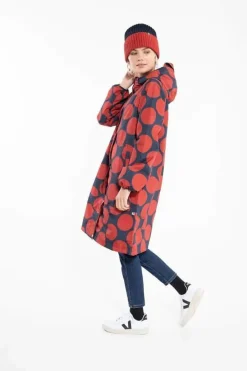 Danedith Rainjacket Dk Navy/Dk Rust Megadot