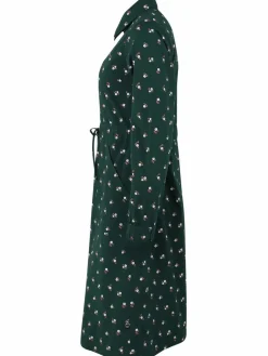 Daneditte Poplin Dress Deep Forest Miniflower