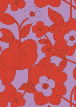 Danefae Dame Postkort Viola/Bright Red Bloom Boom