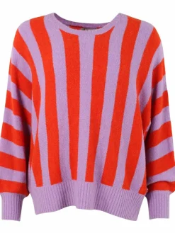Danegenerous Wool Sweater Soft Viola/Bright Red