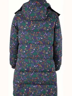 Daneget Down Winter Coat Aop Grey Marine Botanical