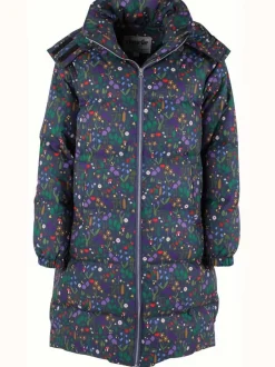 Daneget Down Winter Coat Aop Grey Marine Botanical