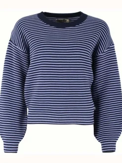 Danegold 3D Crotchet Knit Sweater Dark Navy/Ice Viola