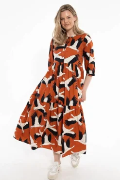Danegoodie Dress Rust Big Stork