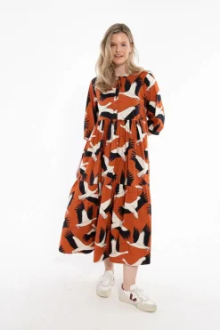 Danegoodie Dress Rust Big Stork