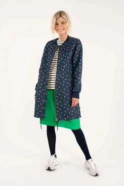 Danehella Thermo Coat Navy Mini Flower