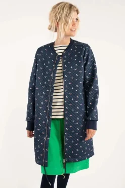 Danehella Thermo Coat Navy Mini Flower