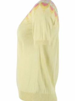 Danehope Cotton Knit Sweater Tee Pale Yellow