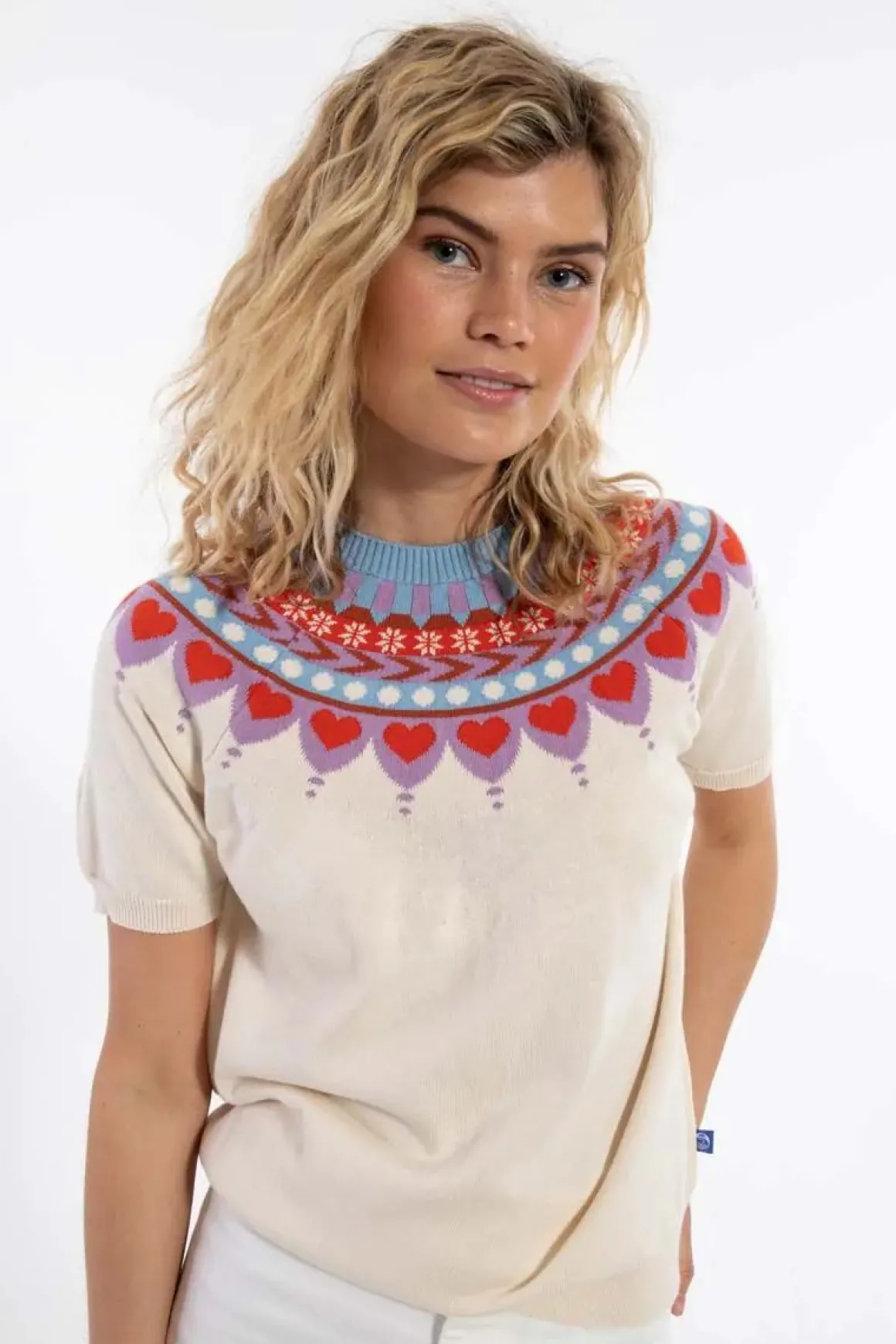 Danehope Cotton Knit Sweater Tee Chalk