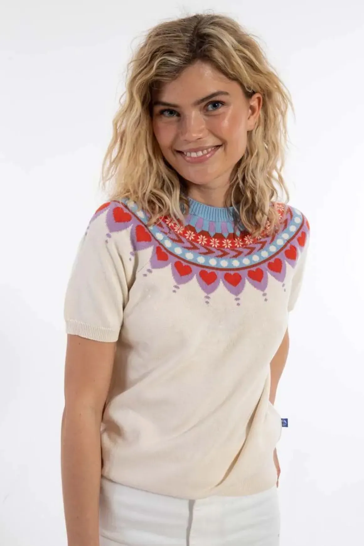 Danehope Cotton Knit Sweater Tee Chalk