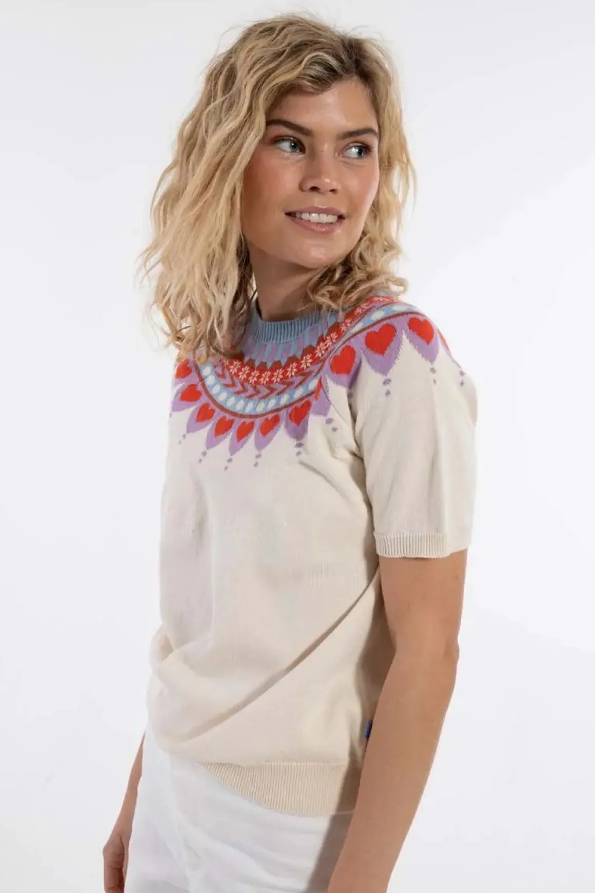 Danehope Cotton Knit Sweater Tee Chalk