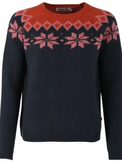 Danehytte Wool Sweater Dk Navy/Old Rose/Brick