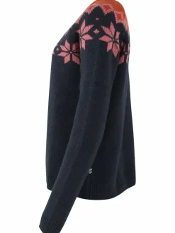 Danehytte Wool Sweater Dk Navy/Old Rose/Brick