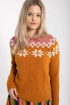 Danehytte Wool Sweater Occer/Chalk/Old Rose