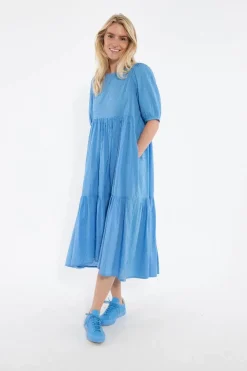 Danejuli Cotton Dot Dress Ice Blue