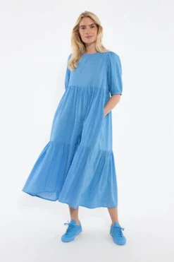 Danejuli Cotton Dot Dress Ice Blue