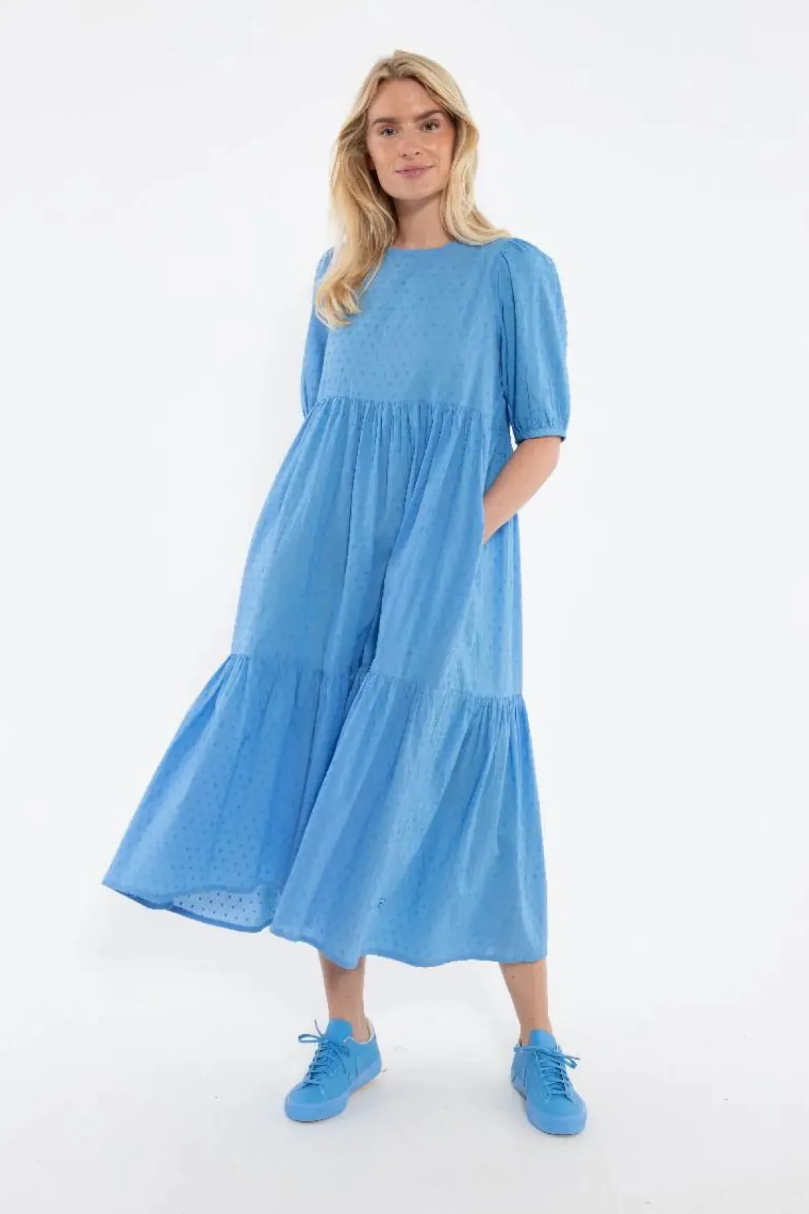 Danejuli Cotton Dot Dress Ice Blue