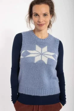 Daneklaksvik Flakes Vest Porcelaine/Chalk
