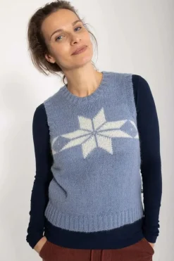Daneklaksvik Flakes Vest Porcelaine/Chalk