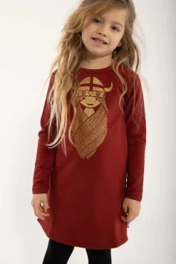 Danekvik Sweater Dress Red Wine Freja (Glitter)