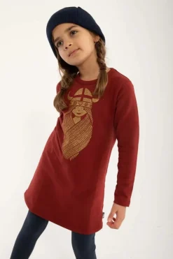 Danekvik Sweater Dress Red Wine Freja (Glitter)