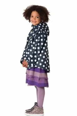 Danela Poncho Navy/Offwhite Dots