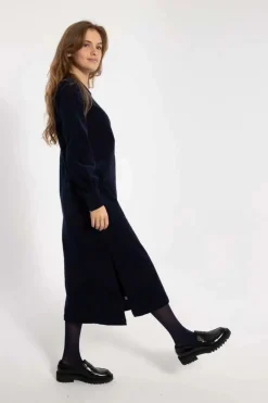 Danelegance Cord Stretch Dress Marine