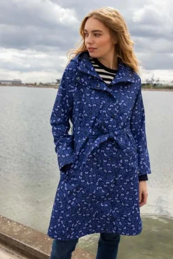 Danelisabeth Raincoat Navy/Lilac Fleurie