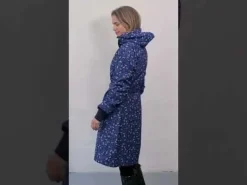 Danelisabeth Raincoat Navy/Lilac Fleurie