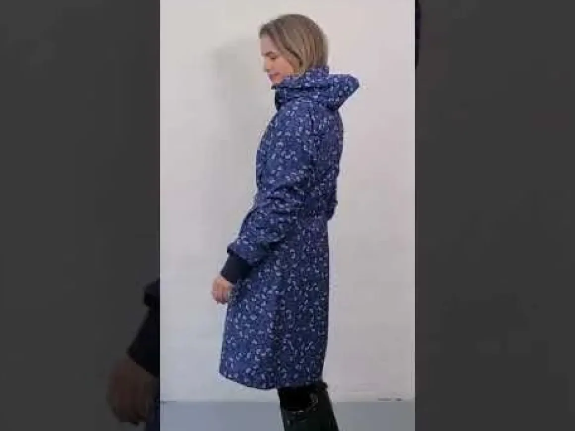 Danelisabeth Raincoat Navy/Lilac Fleurie