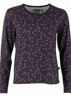 Danelotte Viscose Slub Tee Black/Grey Viola Fleurie