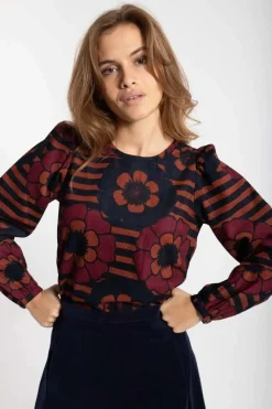 Danelouise Print Shirt Beige Rose/Navy Power Flower
