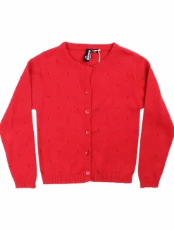 Danemerle Hole Knit Cardigan Dk Red
