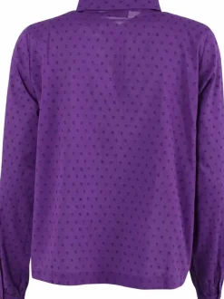 Danenovember Cotton Dot Shirt Purple