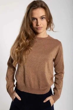 Danepearly Glitter Sweater Beige Rose W. Gold Glitter