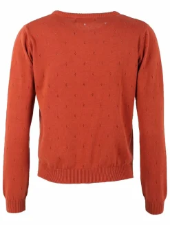 Danepearly Hole Knit Sweater Rust