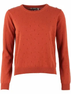 Danepearly Hole Knit Sweater Rust