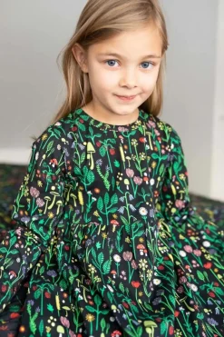Danepopsicle Cotton Dress Black Botanical