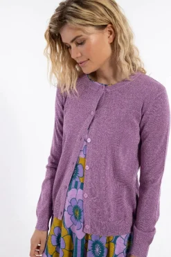 Danesaga Glitter Cardigan Soft Viola Glitter