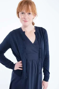 Danesaga Glitter Cardigan Dk Navy Glitter