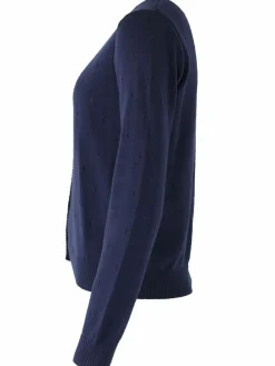 Danesaga Hole Knit Cardigan Dk Navy